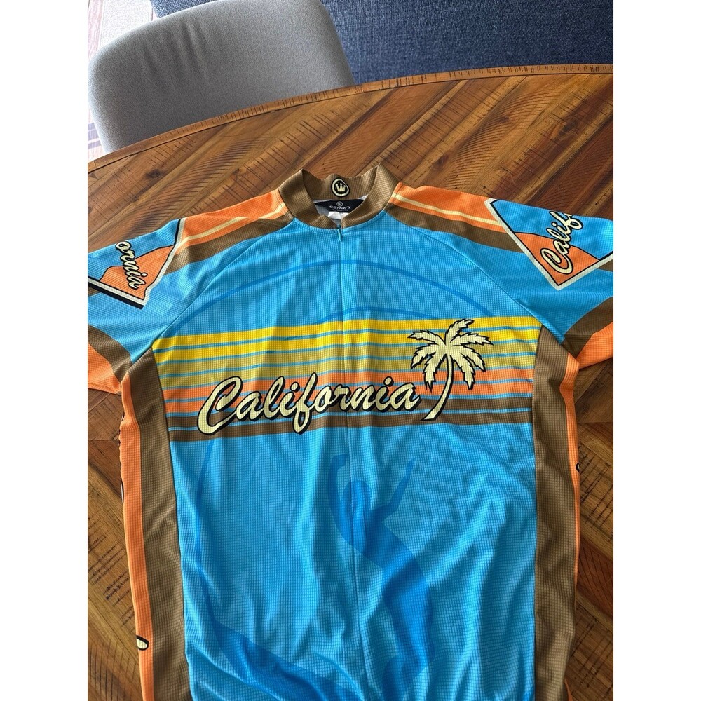 Canari California Retro Cycling Jersey Men's Size Medium Blue Orange rare